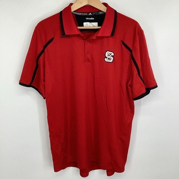 Men's Adidas North Carolina State Wolfpack Performance Polo large Red NC state - Picture 1 of 10